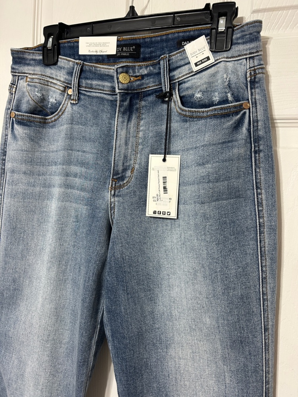Judy Blue Mid Rise Dad Jeans Cell Phone Pocket Style 82540 NWT Women’s Size 9/29 - Picture 6 of 10